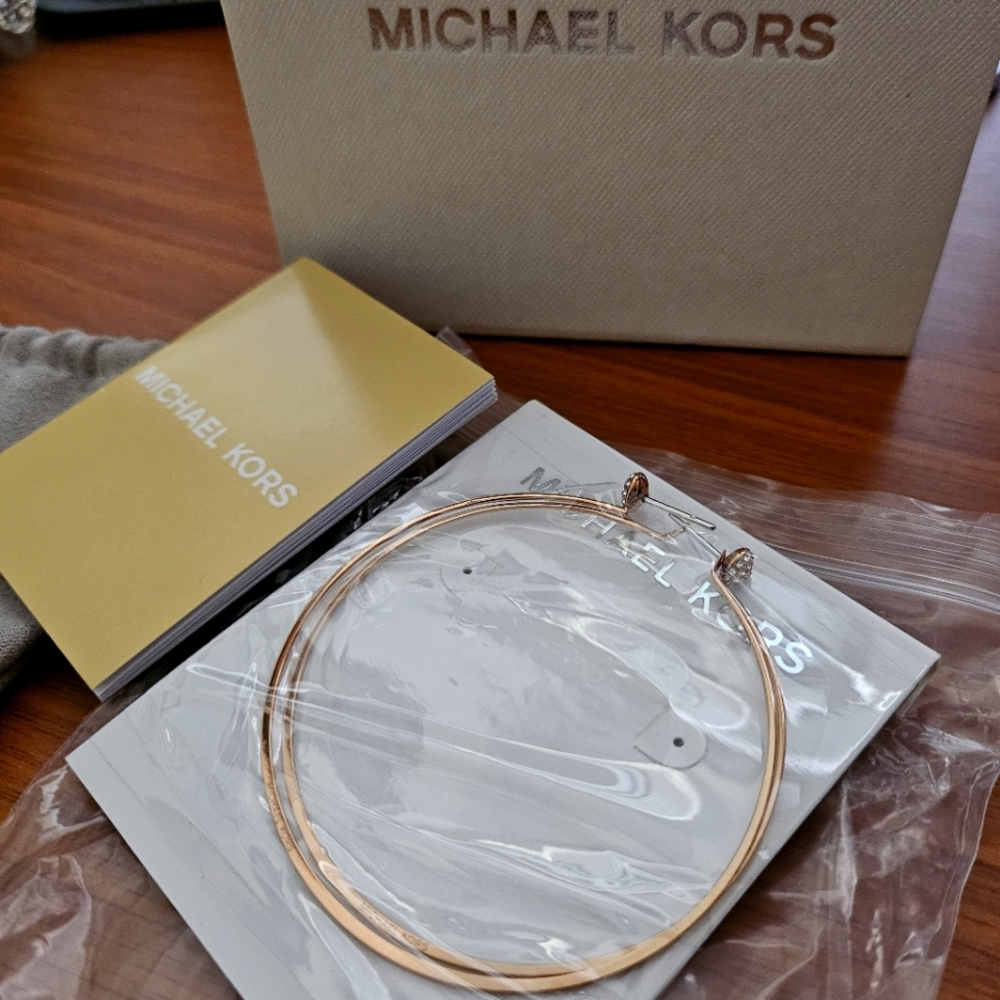 Michael Kors "Love is in the Air" Large Hoop Earrings